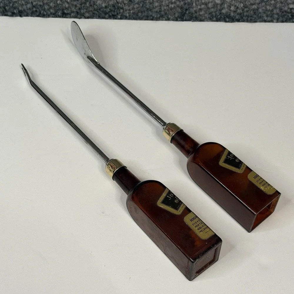 Johnny Walker Red 2-Piece Silver Bar Spoon Set Long Handle for Mixing Drinks
